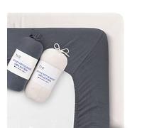 Tag Terry 100% Cotton Single Fitted Sheet | 2 Pack, 145 GSM, Deep (40cm) Soft Jersey | Stretchable & Breathable Deep Single Bed Sheets | 100 x 200 cm + 40cm (Single, Grey & Cream White)