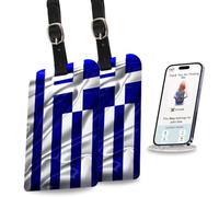 tag8 Bag Security Luggage Tags, 2 Pcs Greece Flag Bag Tags with Airport Tracer Code, Suitcase Luggage Tags Travel Suitcase Baggage Handbag Tag | Stop Losing, Start Tagging