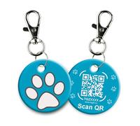 tag8 Smart Pet ID Tag - Anti-Loss NFC & QR Code Tag, Silent Silicone Dog & Cat ID Collar Tag, Digital Pet Profile & Easy Owner Contact - Blue-Pack 1