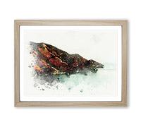 Taganga Santa Marta In Colombia In Abstract Modern Art Framed Wall Art Print, Ready to Hang Picture for Living Room Bedroom Home Office Décor, Oak A4 (34 x 25 cm)