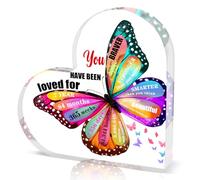 TAGDANK Gifts for 7 Year Old, 7th Birthday Gifts, Unique Birthday/Anniversary Decorations, Butterfly Gifts, Small Gifts for Women, Acrylic Heart Keepsake, You Have Been Loved for 7 Years
