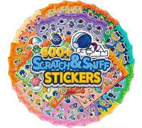 Tageenla Smelly Stickers for Kids, 36 Sheets 600+ Scratch and Sniff Scented Stickers for Waterbottle/Computer, Fun Space Theme for Students, Teachers, Explore More Fun with Interesting Patterns