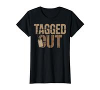 Tagged Out Hunting Season Hunter Design Value Graphic T-Shirt, Women, Black, XL