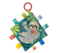 Mary Meyer,40242M, Taggies Baby Toy Crinkle Me with Squeaker & 8 Interactive Sensory Tags, 6.5" x 6.5", Molasses Sloth