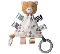 Taggies Teething Toys Baby Rattle Portable Triangle Activity Toy with Sensory Tags, 15 cm, Teddy