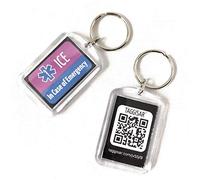 Taggisar ICE Keyring - In Case Of Emergency Keyrings Ideal For Car & House Keys as well as on Children's Book/School Bags etc. (Purple)