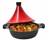 Joeji's Kitchen Large Aluminium Tagine Dish - Non-Stick Moroccan Tagine Dish 28 cm for Slow, Tasty and Tender Cooking of Meat and Fish - Moroccan Tagine Induction, Gas and Vitroceramic