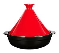 Tagine Pot Moroccan for Cooking Ceramic Casserole Tajine Pot for Simmering, Braising, Traditional North African Cuisine (Red 2L)