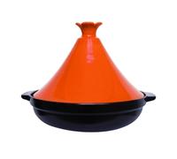 Tagine Pot Moroccan for Cooking Ceramic Casserole Tajine Pot for Simmering, Braising, Traditional North African Cuisine (Orange 2L)