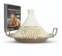 Tagine Set Cookbook + Tagine Diameter 34 cm Moroccan Royal Tagin Tagine Ceramic Induction