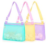 Tagitary Beach Toys Mesh Beach Bags Sand Toys Kids Seashell Bag with Zipper,Outdoor Toys Travel Summer Must Have Accessories for Boys and Girls(Only Bags)