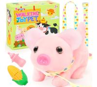Tagitary Plush Toys Pig with Sounds, Interactive Electronic Pig Toys That Can Walk, Twitch Nose, Wag Tail, Stuffed Toys for Toddlers, Easter Christmas Birthday Gift
