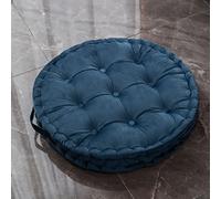 TAGKOMA Round Floor Cushion Solid Color Dutch Velvet Big Floor Pillow For Adults Living Room Bedroom Classroom Outdoor Yoga Meditation Large Floor Cushion,blue,60cm