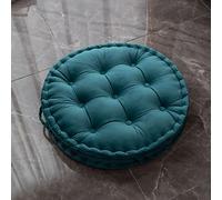 TAGKOMA Round Floor Cushion Solid Color Dutch Velvet Big Floor Pillow For Adults Living Room Bedroom Classroom Outdoor Yoga Meditation Large Floor Cushion,peacock Blue,60cm