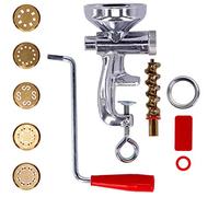 Tagliapasta.com Pasta Press | Pasta Making Machine for Fresh Pasta | with Stainless Steel Safe Ring and 5 Brass Plates for Spaghetti, Maccheroni, Bucatini, Caserecce and Chitarra | Made in Italy