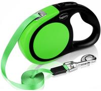 Taglory Retractable Dog Lead 5 m, Extendable Tape Lead for Medium Large Dogs Up to 45 kg, Smooth Quiet Retraction, Anti-Tangle, Easy Lock, Green