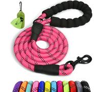 Taglory Rope Dog Lead with Soft Padded Handle, 1.2 m Reflective Lead and Multi-Colour for Medium Large Dogs, 1.2 cm, Pink