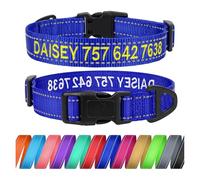 TagME Dog Collar with Name and Phone Number, Personalised Embroidered Nylon Pet Collars for Extra Large Dogs, Royal Blue