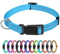 TagMe Reflective Nylon Dog Collars, Adjustable Classic Pet Collar with Quick Release Buckle for Puppy, SkyBlue, 1.0 cm Width