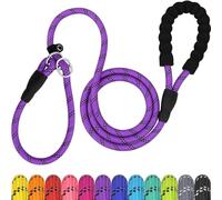 TagME Slip Lead for Dogs,1.8m Reflective Dog Lead with Soft Padded Handle, Slip-On Training Leash for Medium Pet, Purple