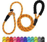TagME Slip Lead for Dogs,1.8m Reflective Dog Lead with Soft Padded Handle, Slip-On Training Leash for Medium Pet, Orange