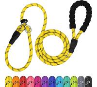 TagME Slip Lead for Dogs,1.8m Reflective Dog Lead with Soft Padded Handle, Slip-On Training Leash for Large Pet, Yellow