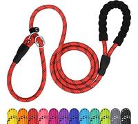 TagME Slip Lead for Dogs,1.8m Reflective Dog Lead with Soft Padded Handle, Slip-On Training Leash for Large Pet, Red