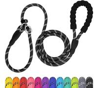 TagME Slip Lead for Dogs,1.8m Reflective Dog Lead with Soft Padded Handle, Slip-On Training Leash for Small Pet, Black