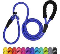 TagME Slip Lead for Dogs,1.8m Reflective Dog Lead with Soft Padded Handle, Slip-On Training Leash for Medium Pet, Navy Blue