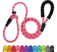 TagME Slip Lead for Dogs,1.8m Reflective Dog Lead with Soft Padded Handle, Slip-On Training Leash for Small Pet, Pink
