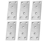 TAGMEIU 6PCS Stainless Steel Flat Brackets for Wood, 80x40x1.8mm Plates