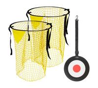 TAGMEIU Top Bins Football Targets, 3 Pack Football Goal Target Nets | Includes 2 target nets and 1 shooting target for football goal training, accuracy practice and solo drills