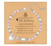TAGOMEI Birthday Gifts for Her, Teen Gifts Trendy Stuff Tiny Gemstone Beaded Bracelets Gifts for Teens Women Daughter Granddaughter Niece Sister Best Friend with Happy Birthday Card