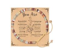 TAGOMEI Inspirational Gifts Bracelets for Women Beaded Bracelets for Women, Healing Natural Stone Bracelet Get Well Encouragement Gifts for Women Mom Friends Sister Daughter Coworkers Christmas Gift