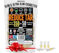 TAGOPIA Slim Cigarette Filters with Adapters 350 Slim Filters 50 Adapters Cigarette Filter Tips for Slim Ultra Slim Cigarettes Disposable Tar Filters for Cleaner Smoking Experience Smart Tar Filters