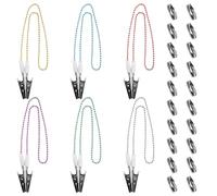 TAGOQUEN 6Pcs Multicolor Napkin Holder Bibs Clips for Dental,Flexible Neck Chains with Metal Clips for Dental Clinic, Home Dining Clothing Protector for Adults Kids Babies
