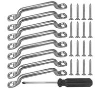 TAGOQUEN 8Pcs Boat Top Pad Eye Deck,Stainless Steel Pad Eye,4.5 mm Eye Strap Pad Kayak Deck Loops Tie for Holding Down and Fixing Objects for Kayak Canoe Riggin