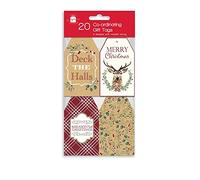 Tags,20 Pack, Red berrys,Mistletoe, Deck The Halls, Stag, Seasons Greetings