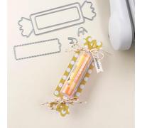 Tags and Candy Metal Cutting Dies for Card Making Coordinate with Self-Adhesive Pouches Plastic Clear Rectangle Domes for DIY Craft Gift Cards New Year Candy Tag Label Metal Die Cuts (Large)