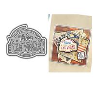 Tags Die Cuts for Card Making, Words LAS Vegas Metal Cutting Dies for Paper Scrapbooking, DIY Stencils for Album Party Wedding Festivals Decoration
