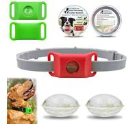 Tags for Dogs, Natural Collar for Dog, Waterproof Design, Long Lasting Protection, Extremely Stretchable - Fits Every Dog, for Rain, Mud, River, Swim (1PC-Red)