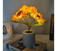 Tagtight Sunflower Table Lamp, Artificial Sunflower Night Light Decor, Bedside Lamps, USB Rechargeable, LED Flower Mood Light, Gifts for Women Valentines Day, Birthday, Anniversary, Wedding