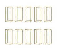 Tagtuell 10 Pcs Gold Flower Stand, Wedding Centerpiece Vase 60cm Tall, Rectangular Flower Display Rack for Home Party Wedding Decorations, DIY Fun