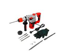 Tagtuell 2200W Hammer Drill, Electic Corded Impact Drill for Masonry and Concrete, 360 ° Rotation of Auxiliary Handle, 1 x Point Chisel, 1 x Flat Chisel, 4 x Drill Bits, 1 x Carrying Case