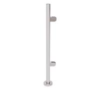Tagtuell Stainless Steel Balustrade Posts, 90cm High End Post with Glass Clamps and Rubbers Brushed Metal, Garden Stairs Post for Indoor Outdoor Decking Landing Railing Staircase