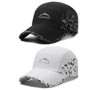 TAGVO 2-Pack Baseball Caps Lightweight Quick Dry Adjustable Sun Hat for Men Women Breathable Wide Brim for Outdoor Sports Hiking Fishing Running