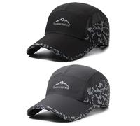 TAGVO 2-Pack Baseball Caps Lightweight Quick Dry Adjustable Sun Hat for Men Women Breathable Wide Brim for Outdoor Sports Hiking Fishing Running