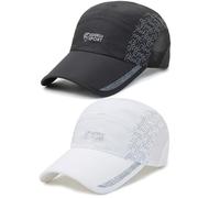 TAGVO 2-Pack Lightweight Quick-Dry Baseball Cap, Breathable Sports Hat with Adjustable Fit for Men & Women