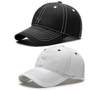 TAGVO 2 Pack Quick-Dry Baseball Caps for Men Women, Lightweight Breathable Running Hats with Wide Brim for Outdoor Activities