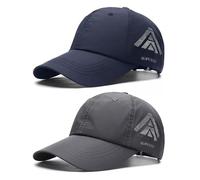 TAGVO 2 Packs Men Women Sport Mesh Quick Dry Baseball Cap, Professional UPF50+ Sun protection Lightweight Folding Running Caps Hat, Casual Outdoor Strapback Golf Cap for Boating Fishing Hiking Cycling